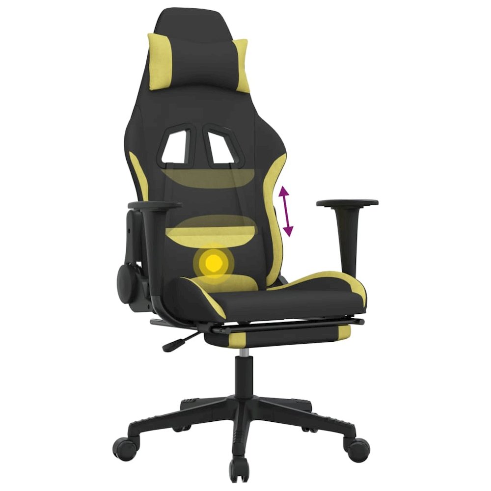 Gaming Chair Black and Light Green. Picture 12