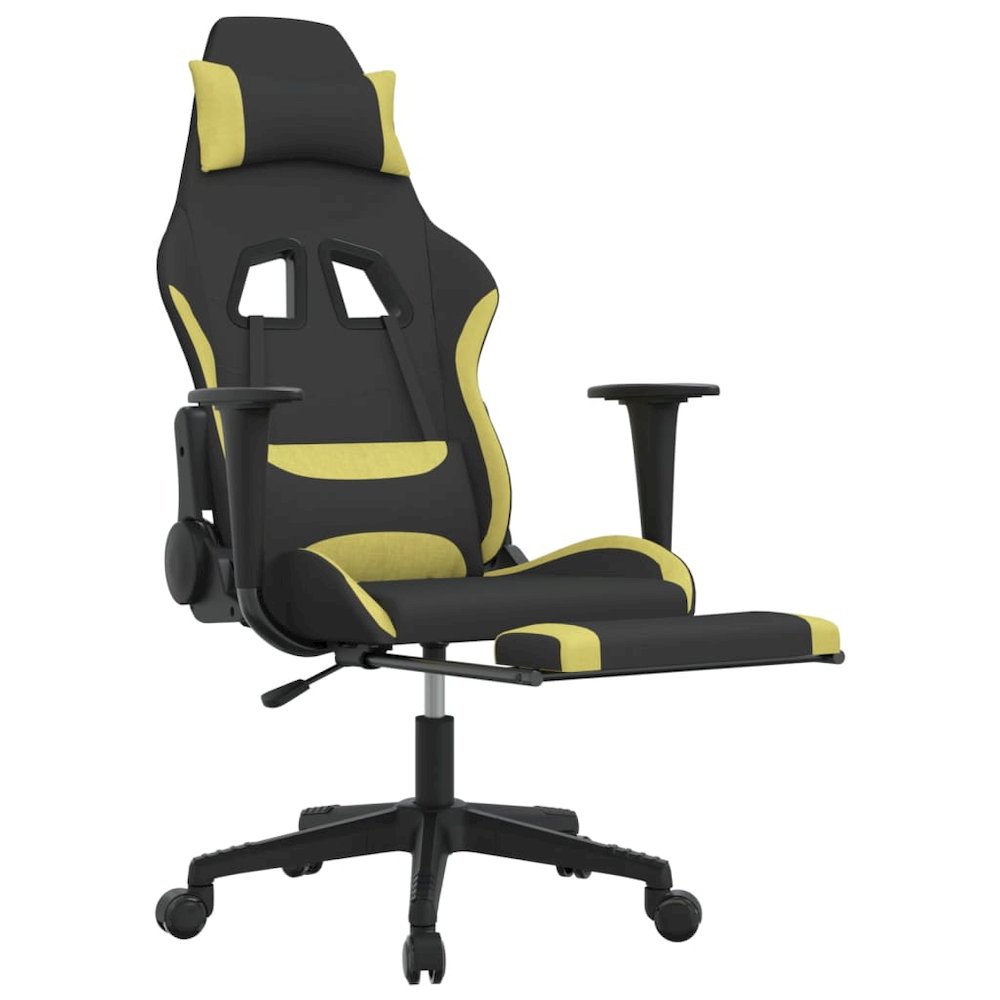 Gaming Chair Black and Light Green. Picture 6