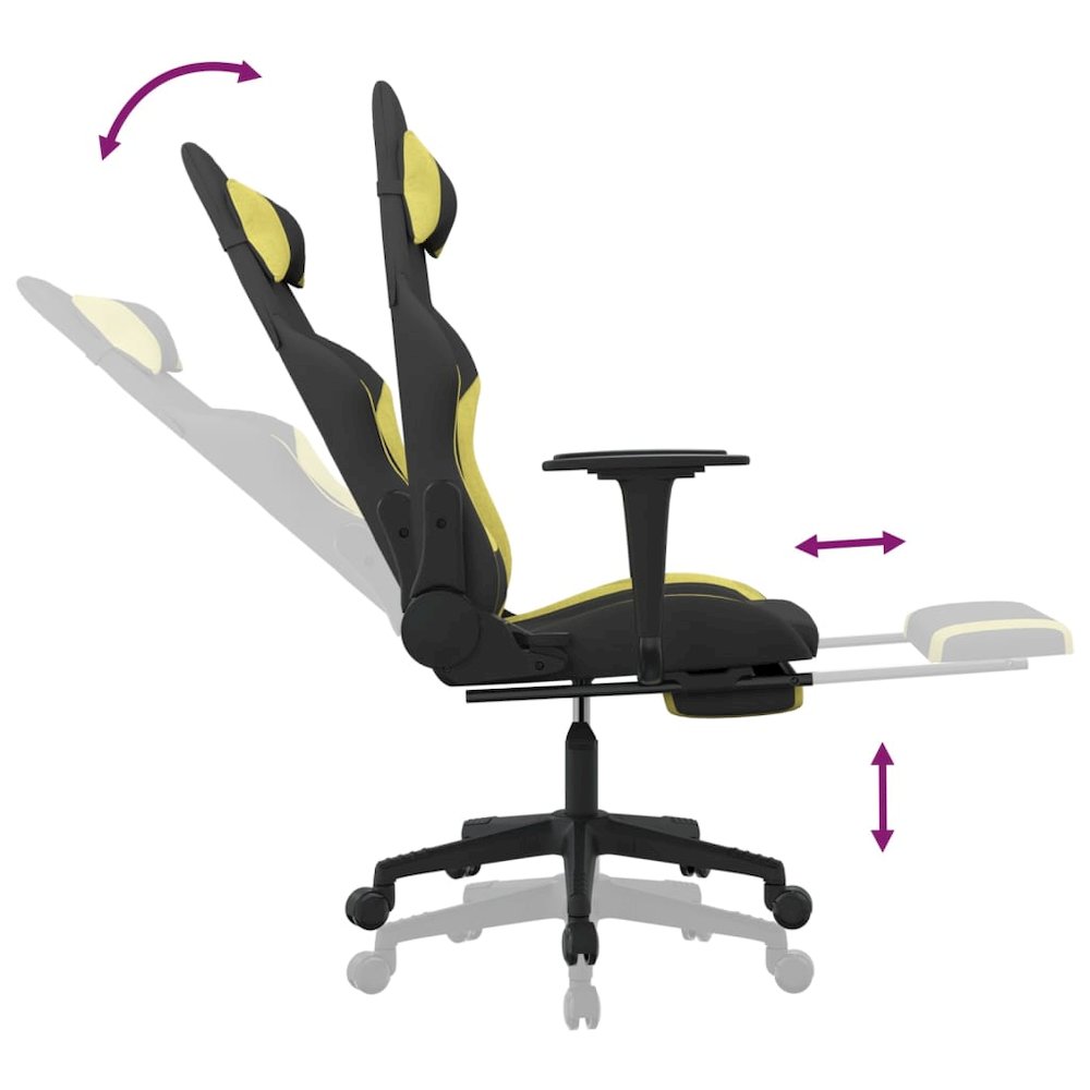 Gaming Chair Black and Light Green. Picture 11