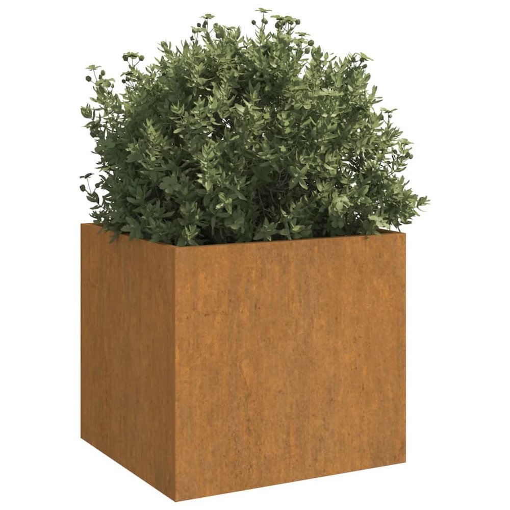 Planter Set of 2 Starts as natural metal color, turns rusty. Picture 3