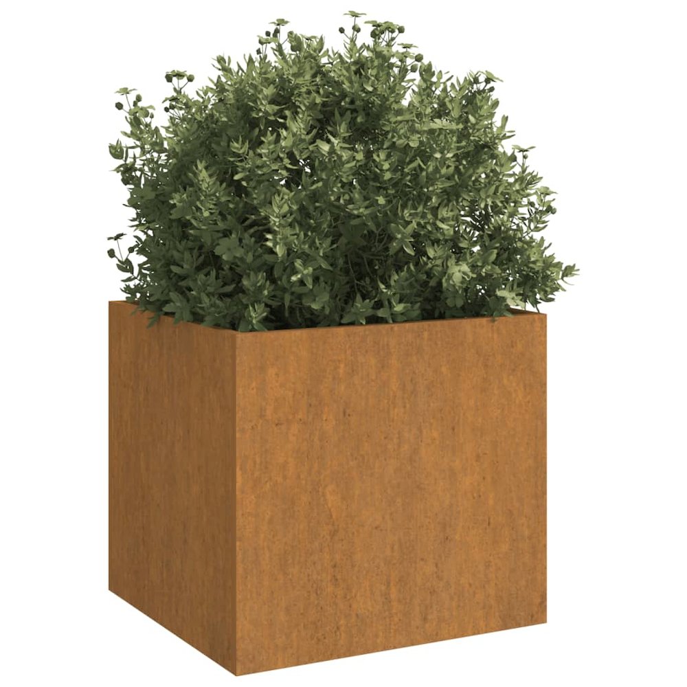 Planter Set of 2 Rusty Corten Steel Medium Durable. Picture 3