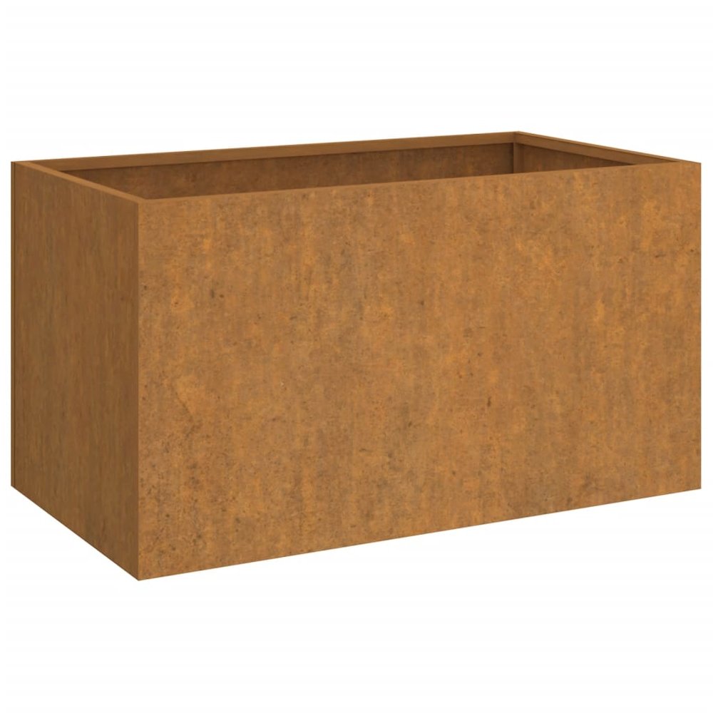 Planter Rusty Corten Steel Medium Durable Planter Rectangular. Picture 2