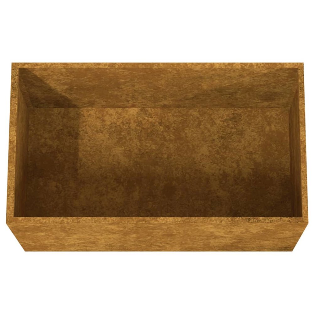 Planter Rusty Corten Steel Medium Durable Planter Rectangular. Picture 7
