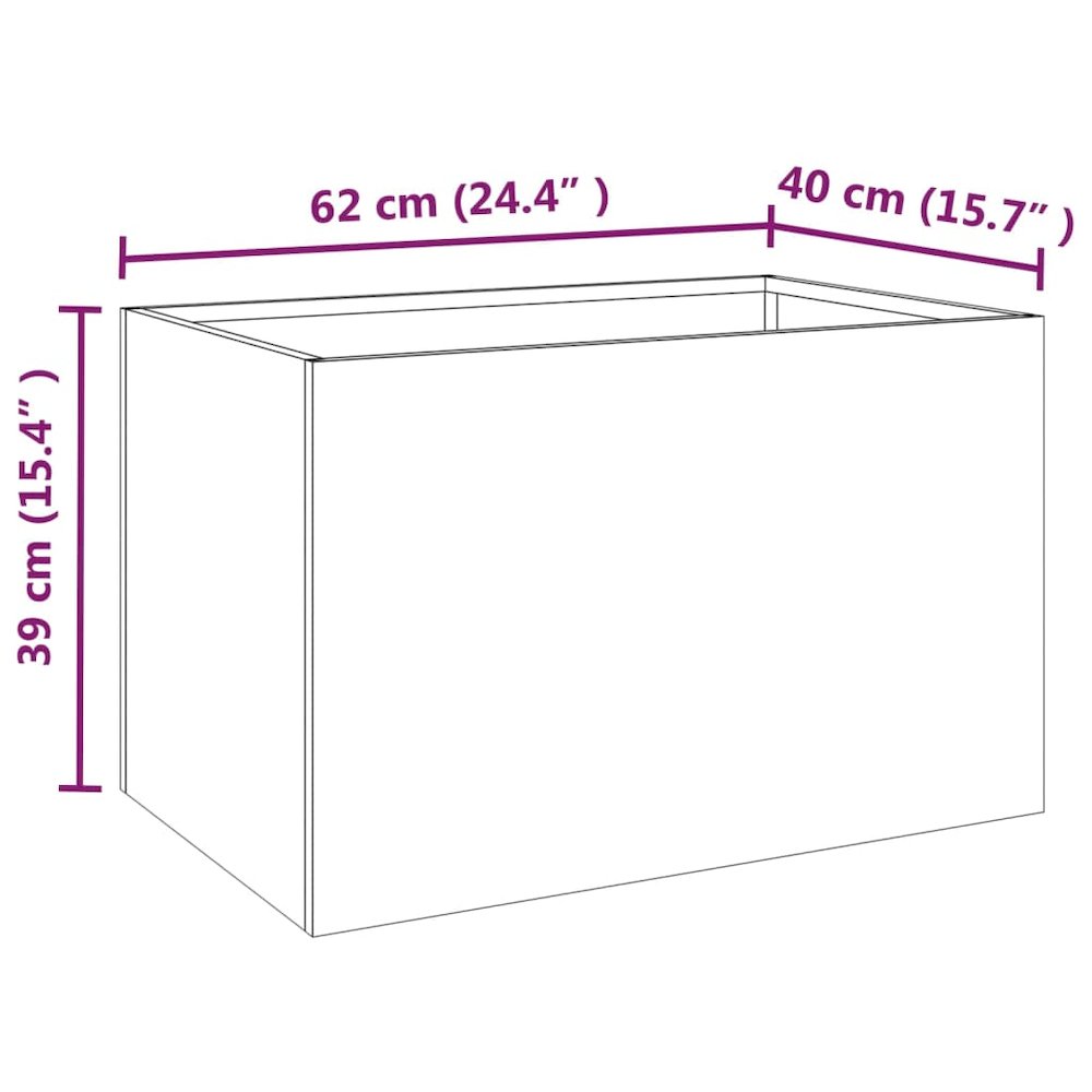 Planter Rusty Corten Steel Medium Durable Planter Rectangular. Picture 10