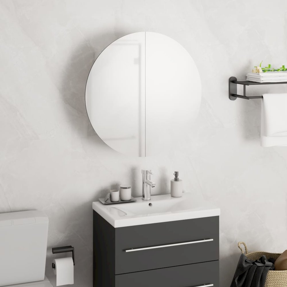 Bathroom Cabinet White Engineered wood Medium Bathroom Cabinet. Picture 1