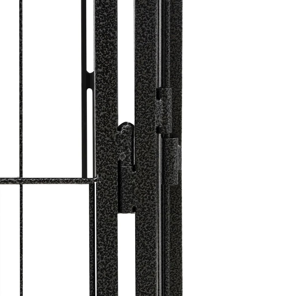 Dog Playpen Black Powder-coated Steel Large Height-Adjustable. Picture 5