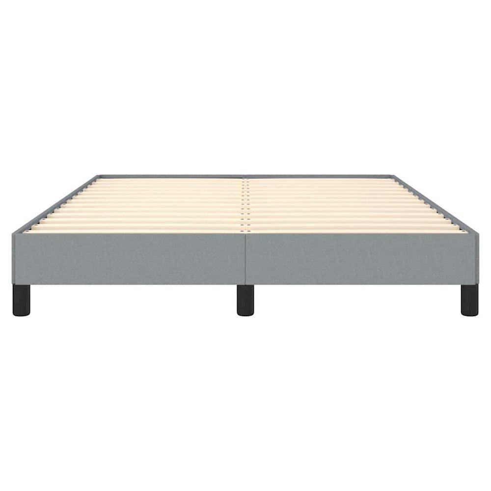 Bed Frame Light gray Polyester Queen Bed Frame Rectangular. Picture 6