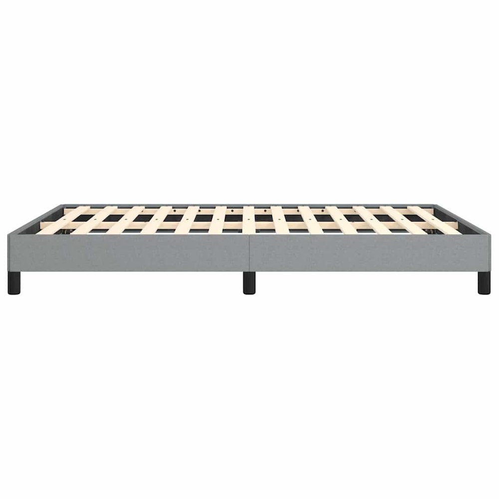 Bed Frame Light gray Polyester Queen Bed Frame Rectangular. Picture 7