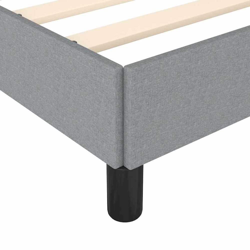 Bed Frame Light gray Polyester Queen Bed Frame Rectangular. Picture 8