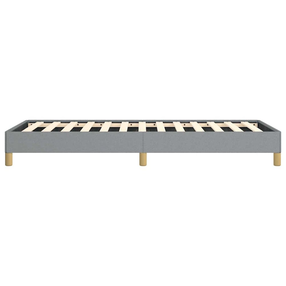 Bed Frame Light Grey Polyester, Plywood, Engineered Wood Twin XL. Picture 7