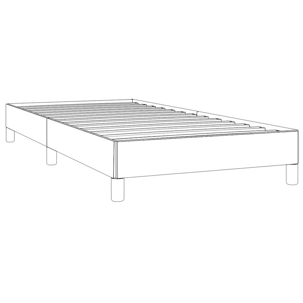 Bed Frame Light Grey Polyester, Plywood, Engineered Wood Twin XL. Picture 10