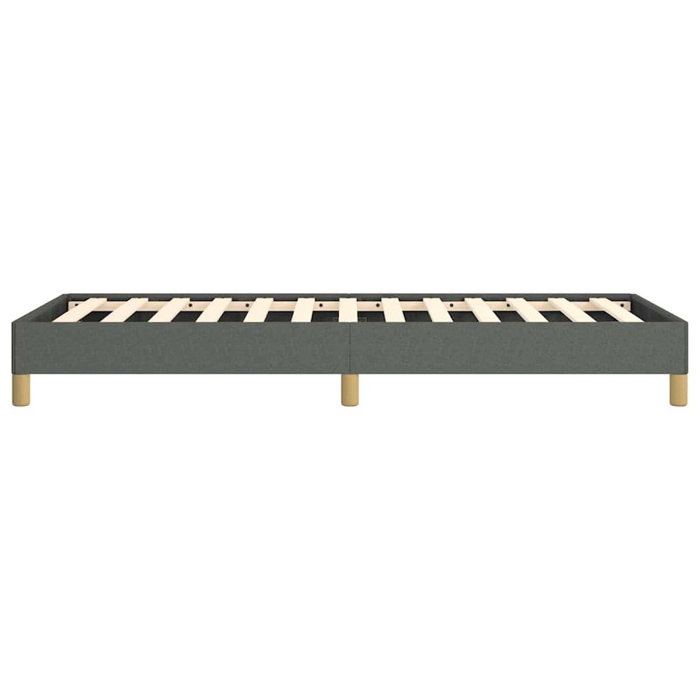 Bed Frame Dark Grey Polyester, Plywood, Engineered Wood Twin XL. Picture 7