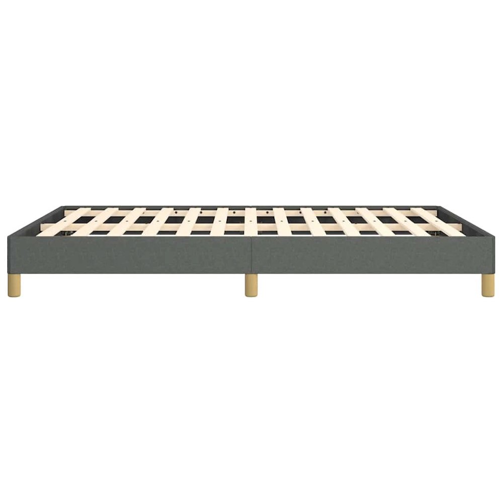 Bed Frame Dark Grey Fabric, plywood, engineered wood Queen. Picture 7