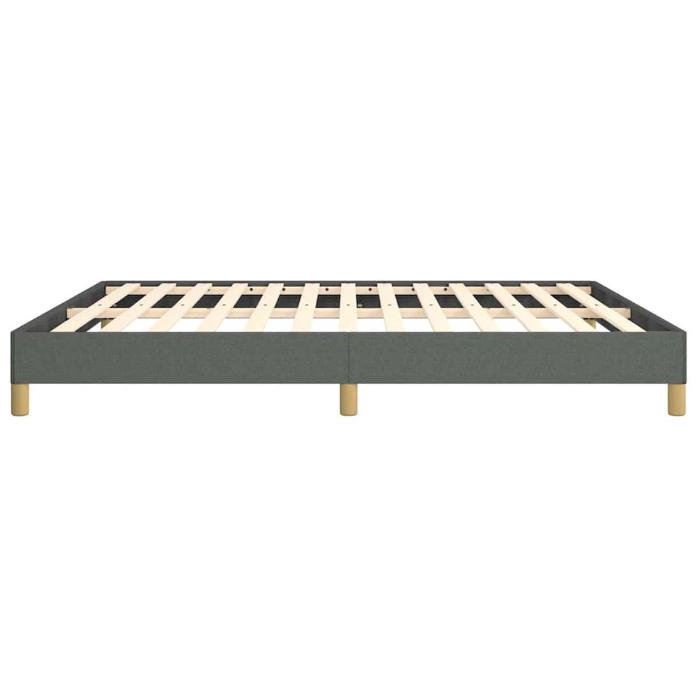 Bed Frame Dark Gray 100% Polyester, Plywood, Engineered Wood King. Picture 7