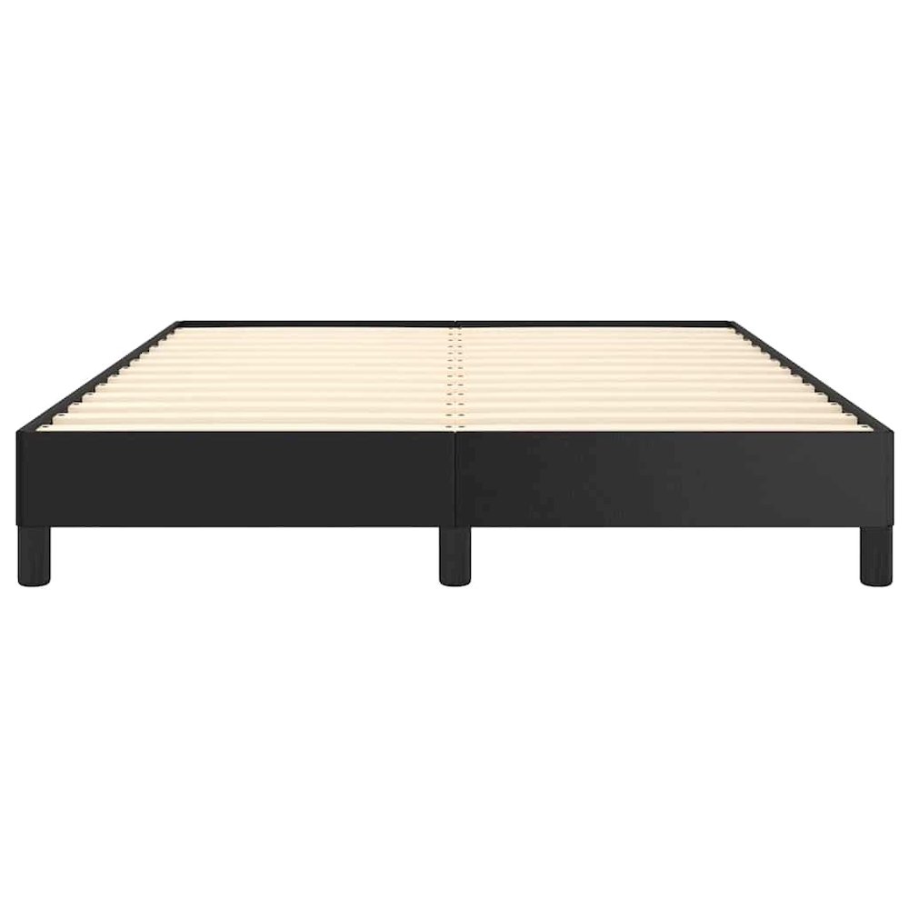 Bed Frame Black Faux leather, plywood, engineered wood Full. Picture 7