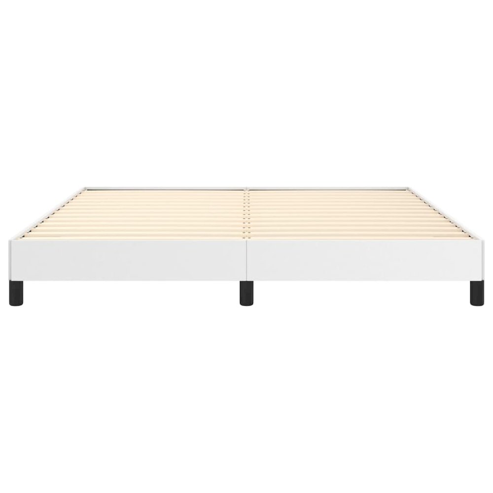 Bed Frame White Faux leather Queen Strong Bed Frame. Picture 5