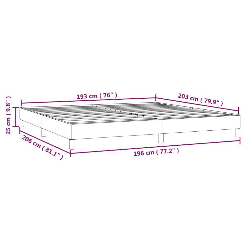 Bed Frame White Faux leather, plywood, engineered wood King. Picture 9