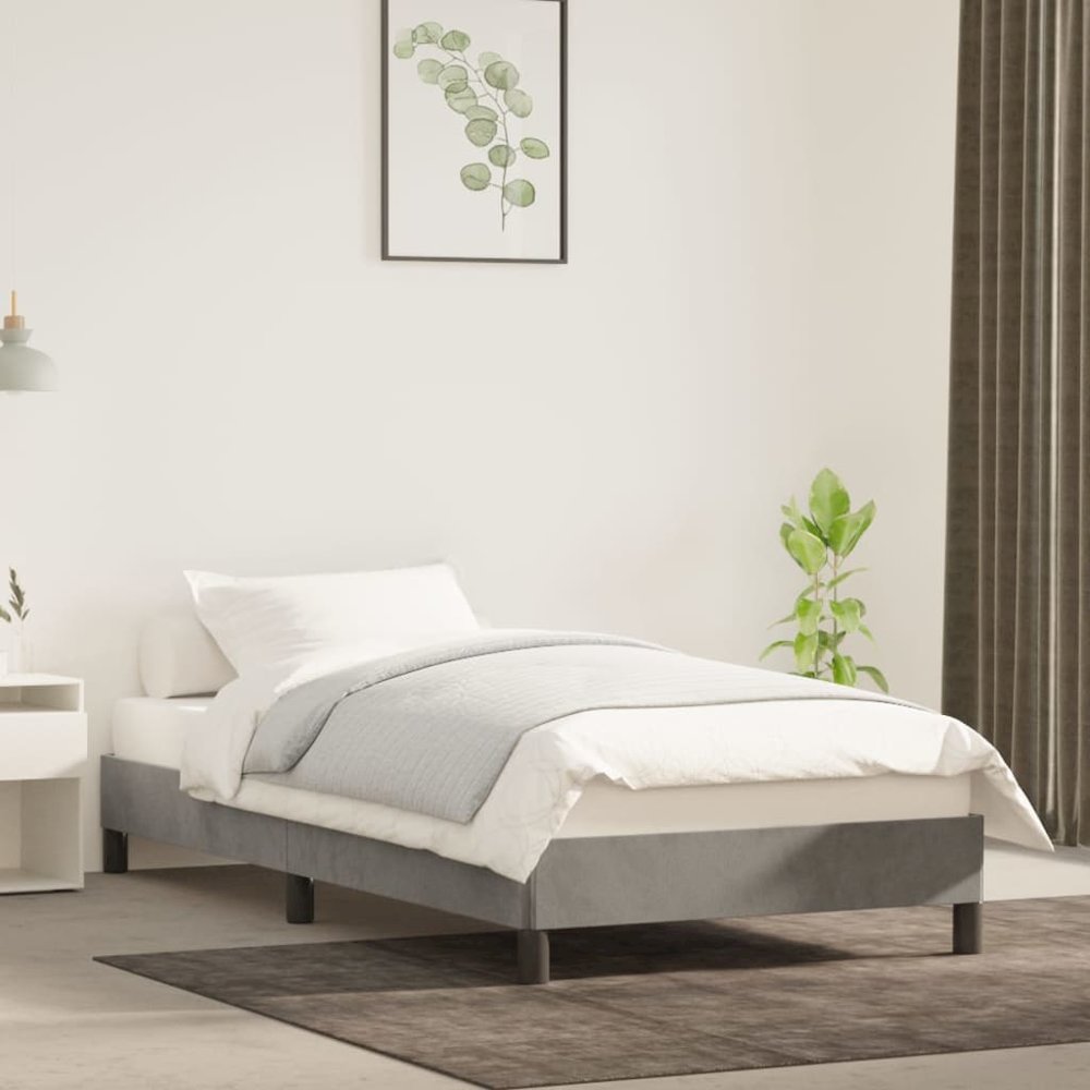 Bed Frame Light Grey. Picture 1