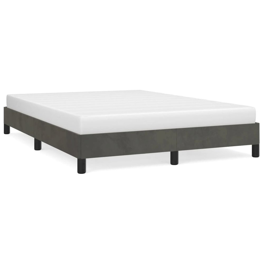 Bed Frame Dark Grey Velvet Full Size Durable Bed Frame. Picture 2