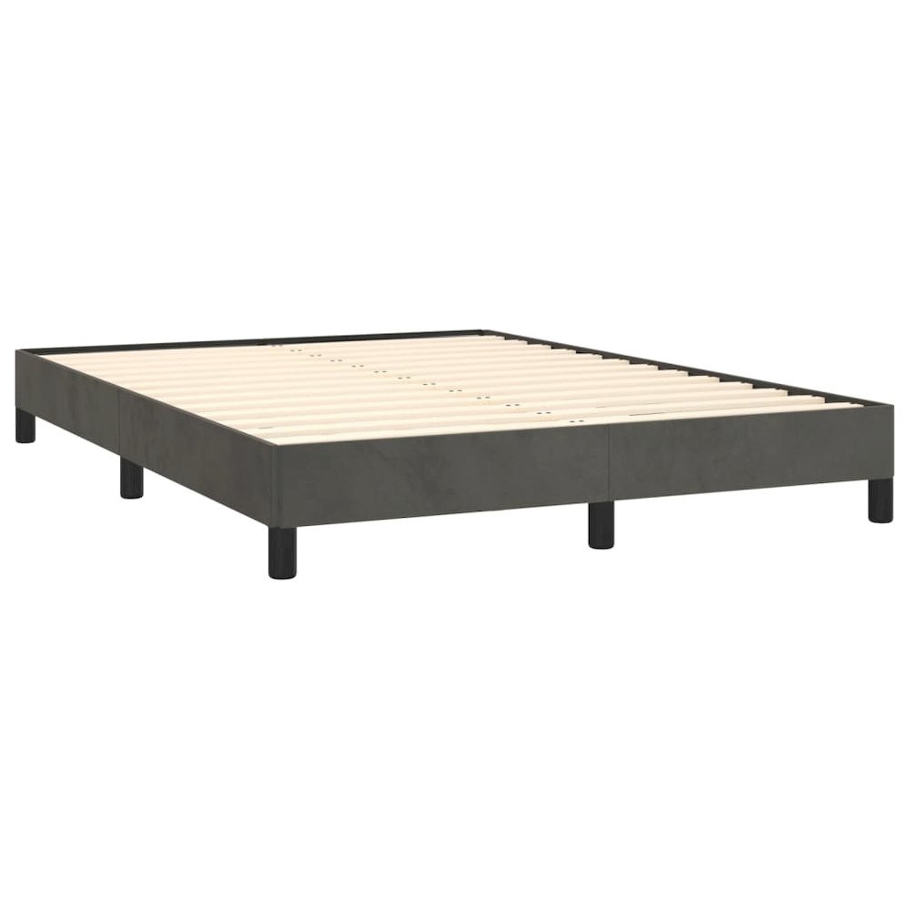 Bed Frame Dark Grey Velvet Full Size Durable Bed Frame. Picture 3