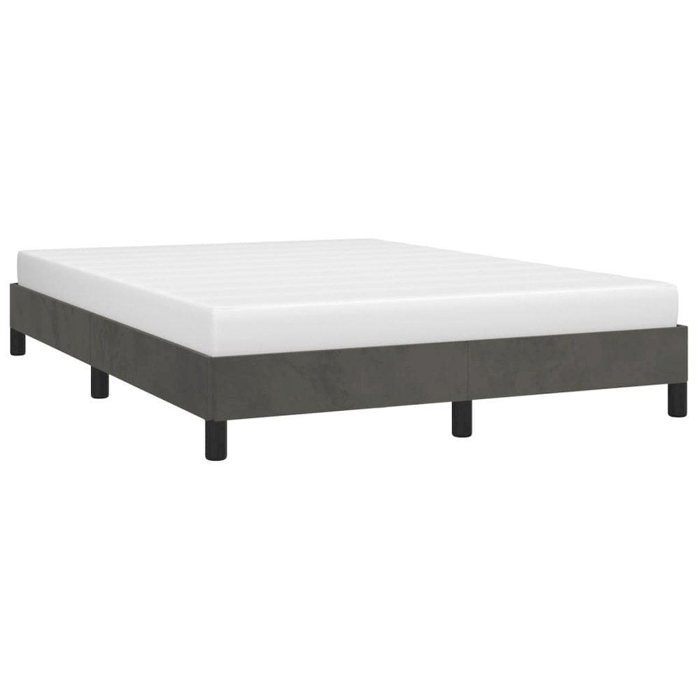 Bed Frame Dark Grey Velvet Full Size Durable Bed Frame. Picture 4