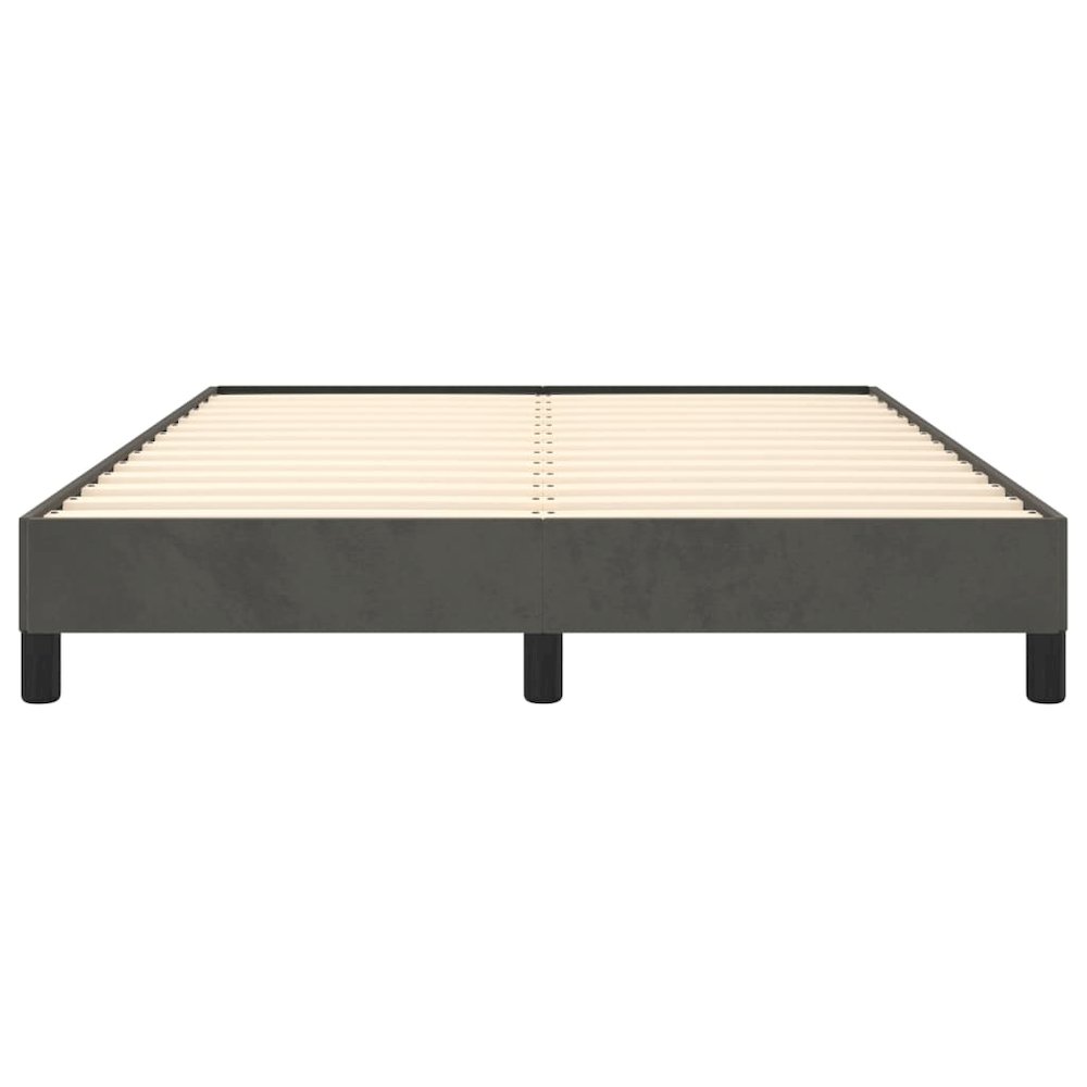 Bed Frame Dark Grey Velvet Full Size Durable Bed Frame. Picture 5