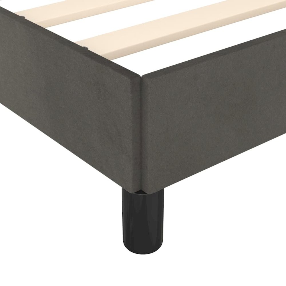 Bed Frame Dark Grey Velvet Full Size Durable Bed Frame. Picture 6