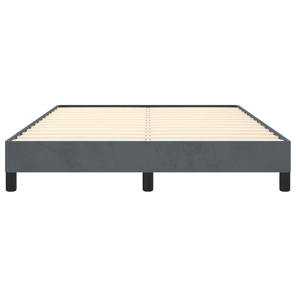 Bed Frame Dark Grey Velvet (100% polyester), plywood, engineered wood. Picture 7