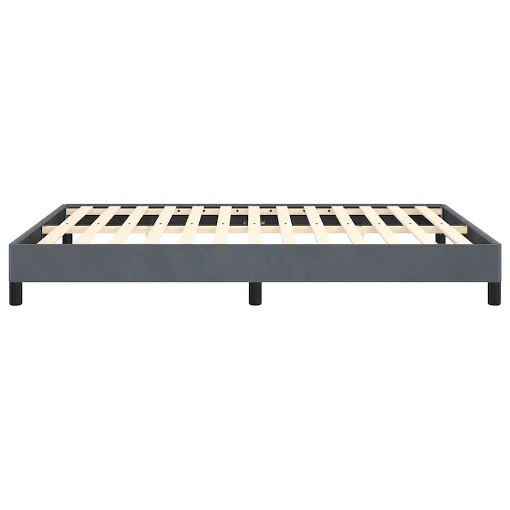 Bed Frame Dark Grey Velvet (100% polyester), plywood, engineered wood. Picture 8