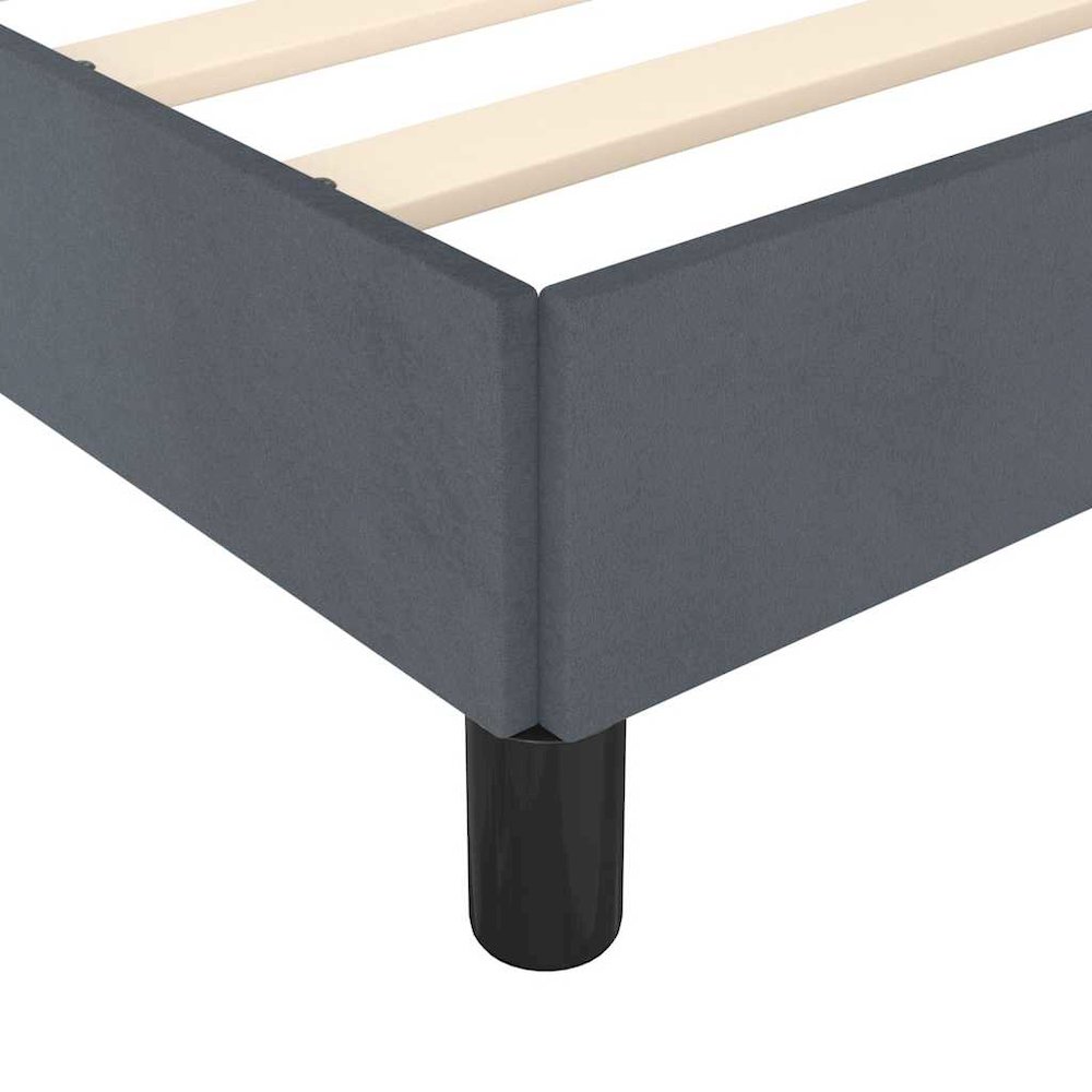 Bed Frame Dark Grey Velvet (100% polyester), plywood, engineered wood. Picture 9