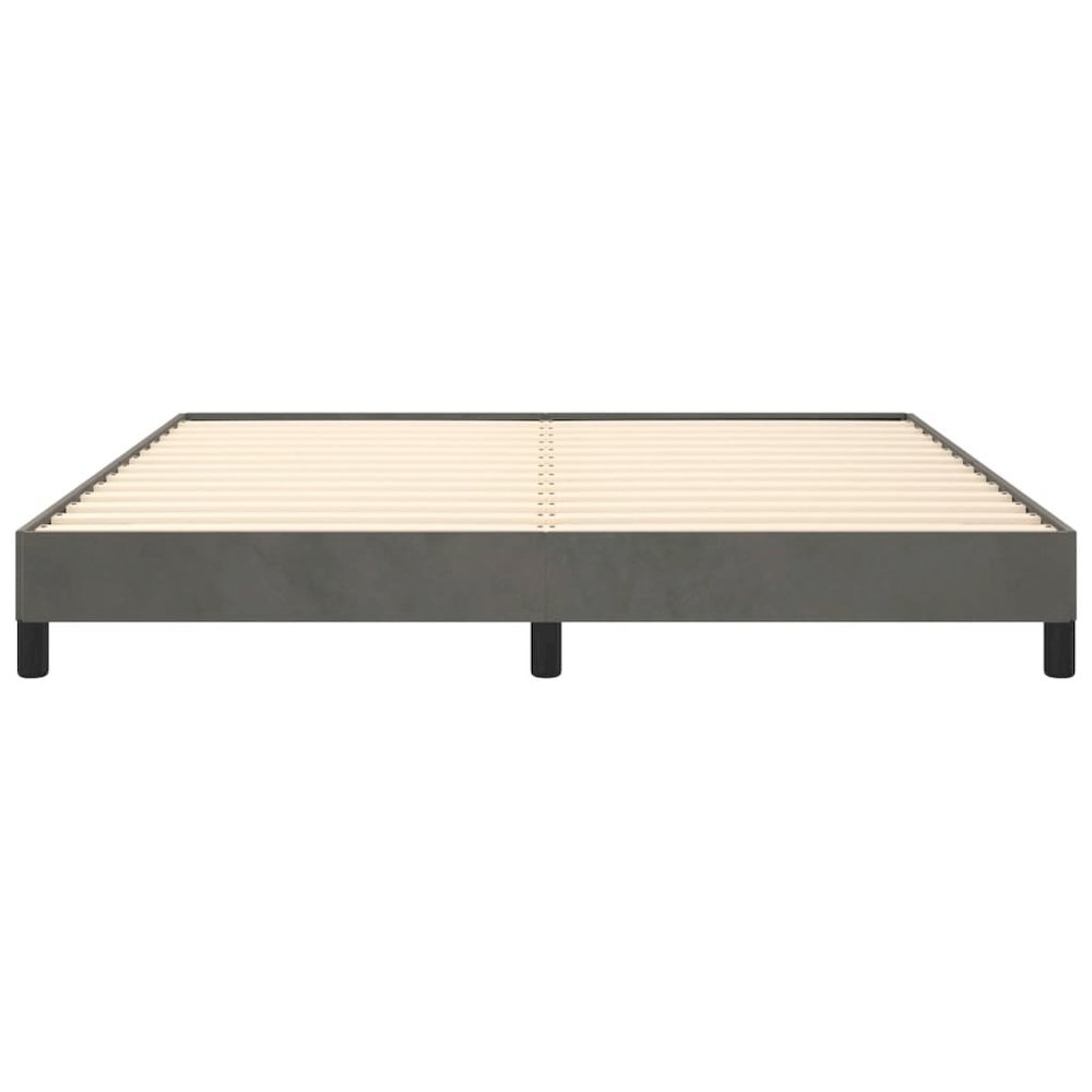 Bed Frame Dark Gray Velvet (100% polyester), plywood, engineered wood. Picture 5