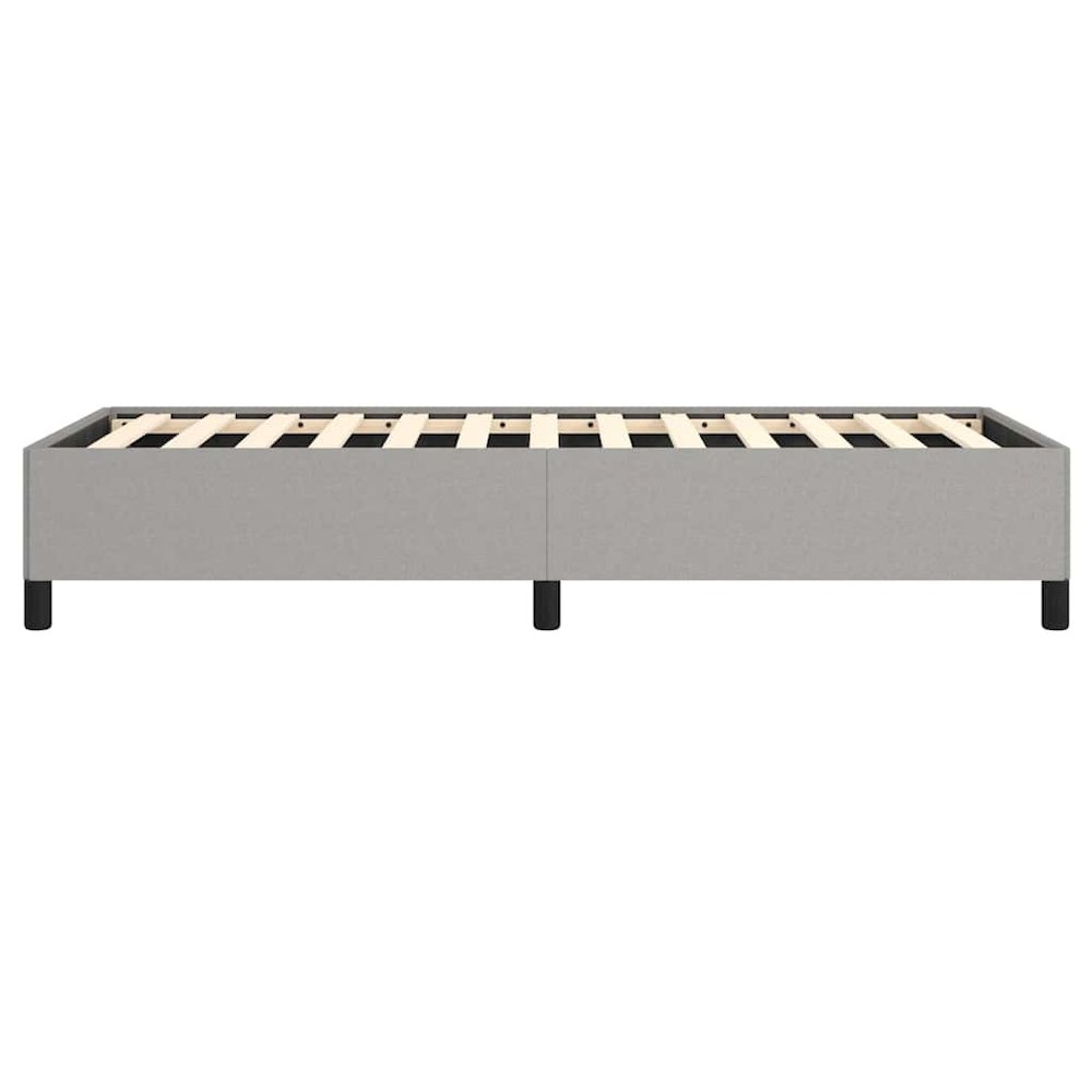 Bed Frame Light Gray Polyester, Plywood, Engineered Wood Twin XL. Picture 8