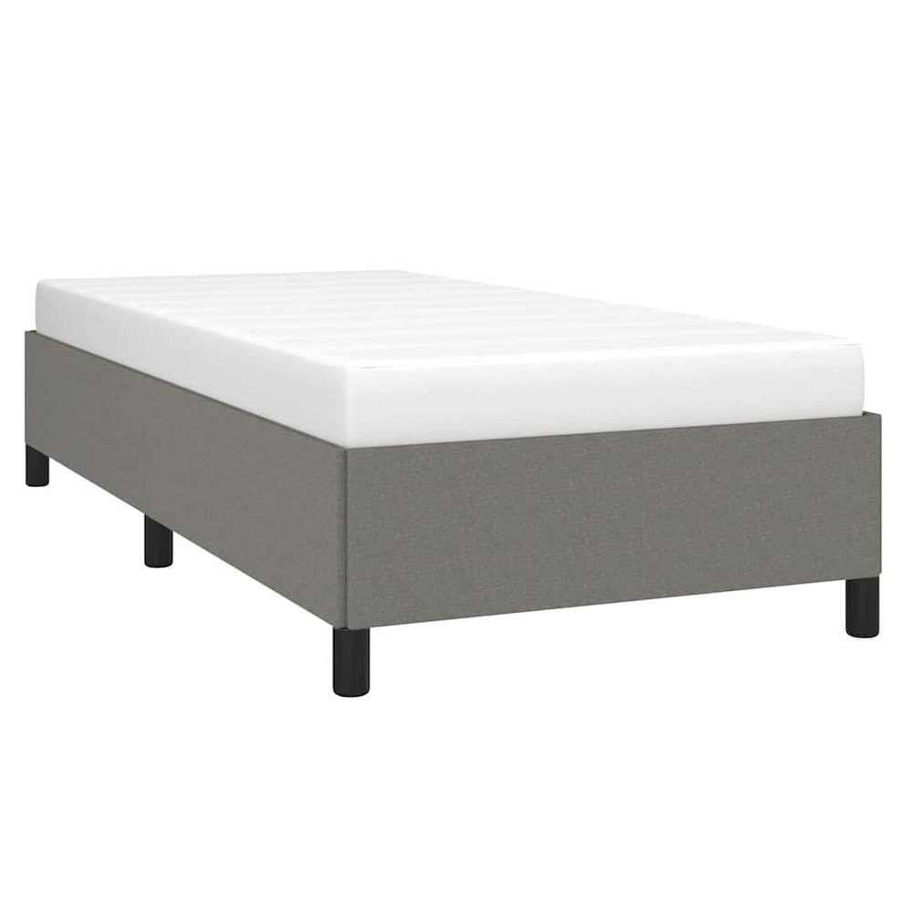 Bed Frame Dark gray Polyester, Plywood, Engineered wood Twin XL. Picture 5
