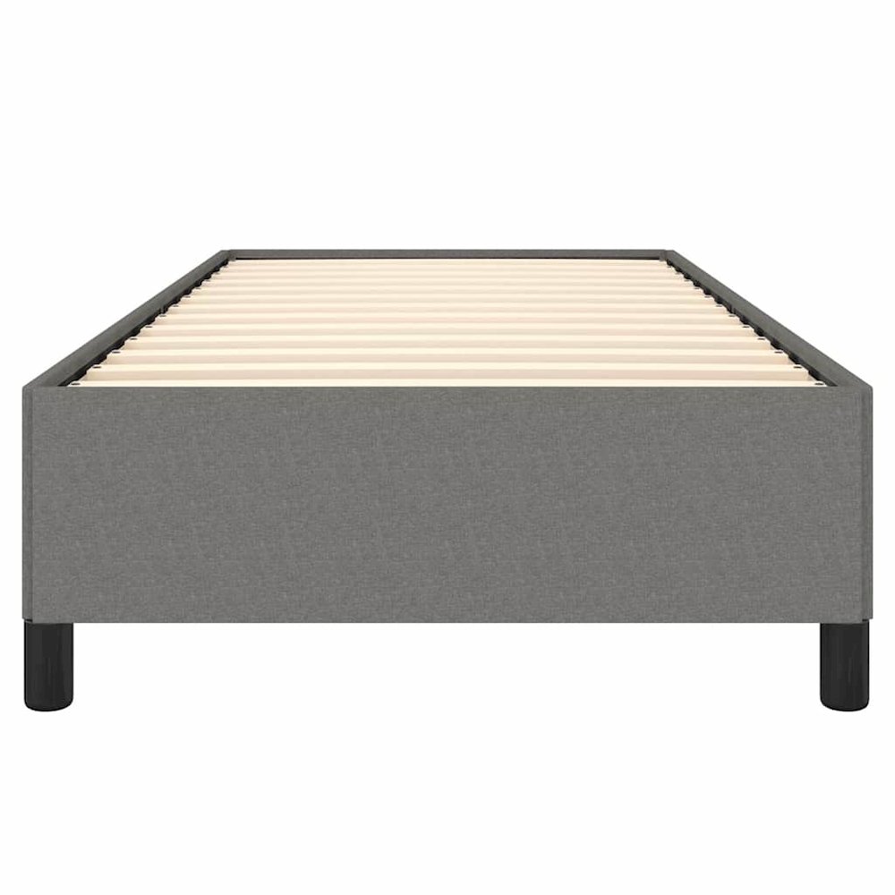 Bed Frame Dark gray Polyester, Plywood, Engineered wood Twin XL. Picture 7