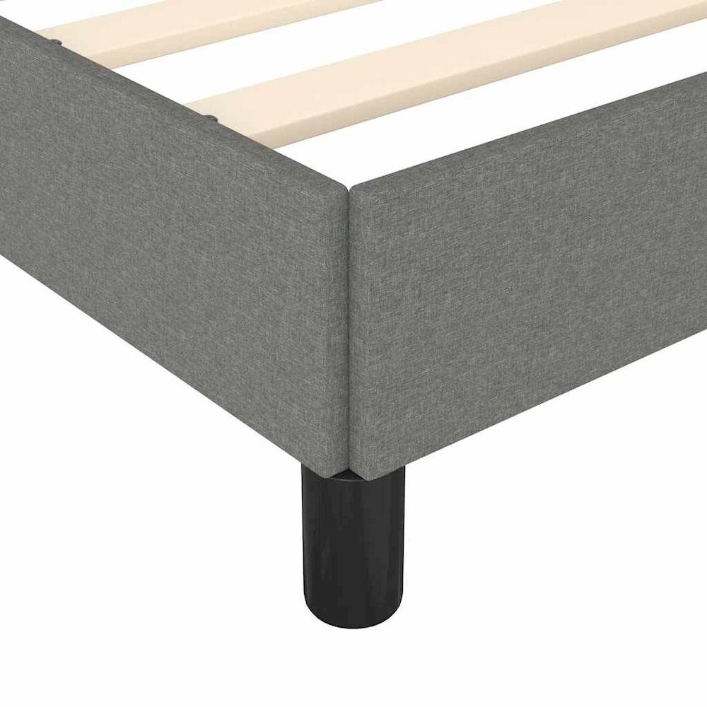 Bed Frame Dark gray Polyester, Plywood, Engineered wood Twin XL. Picture 9