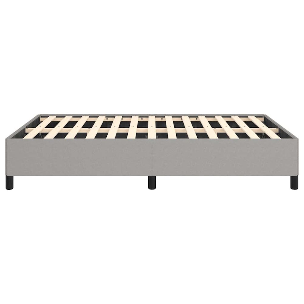 Bed Frame Light Grey Polyester, Plywood, Engineered Wood Full. Picture 8