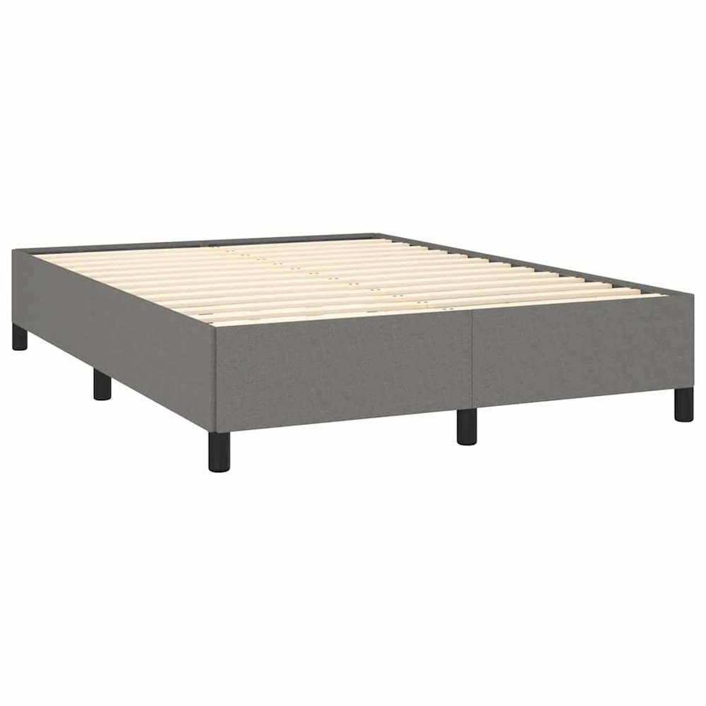 Bed Frame Dark Grey Fabric (100% polyester), plywood, engineered wood. Picture 6