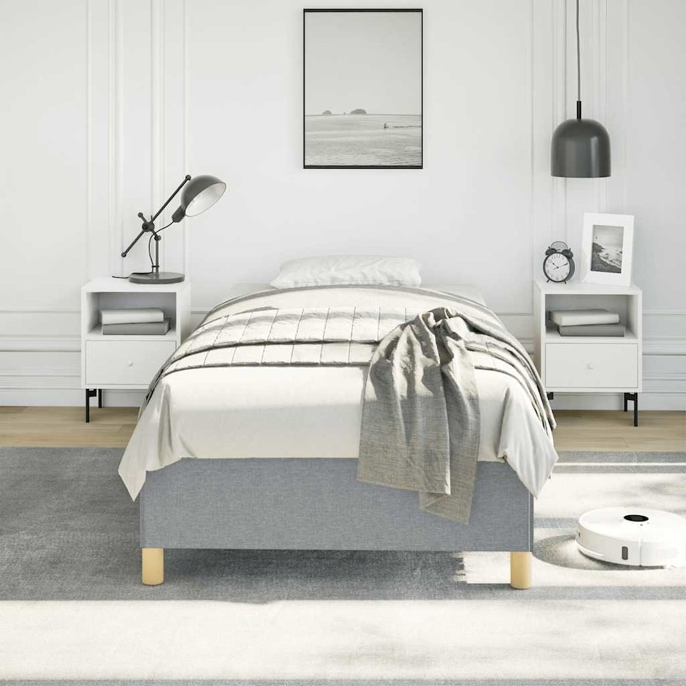 Bed Frame Light Grey. Picture 3