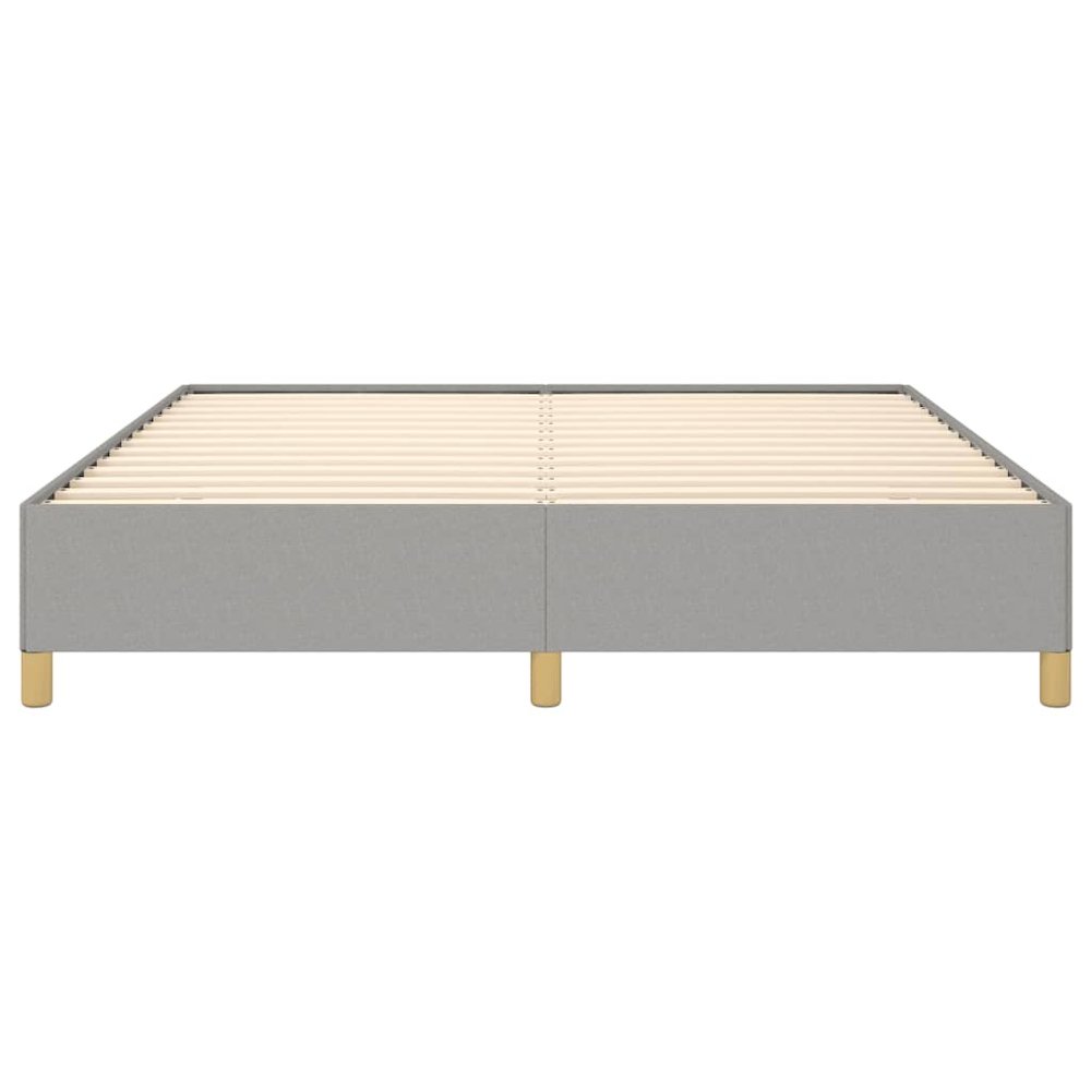 Bed Frame Light Gray 59.8"x79.9" Queen Fabric. Picture 5