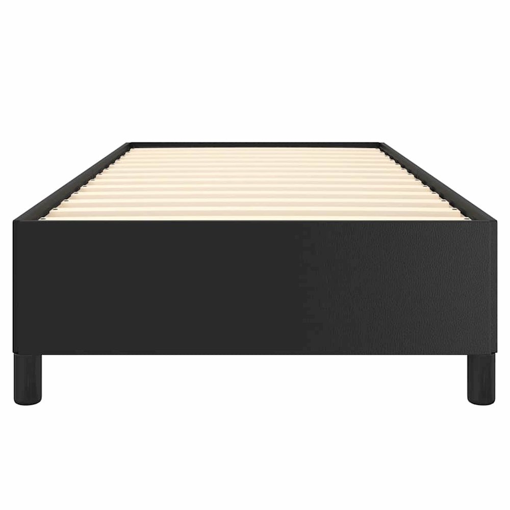 Bed Frame Black Faux leather, plywood, engineered wood Twin XL. Picture 7