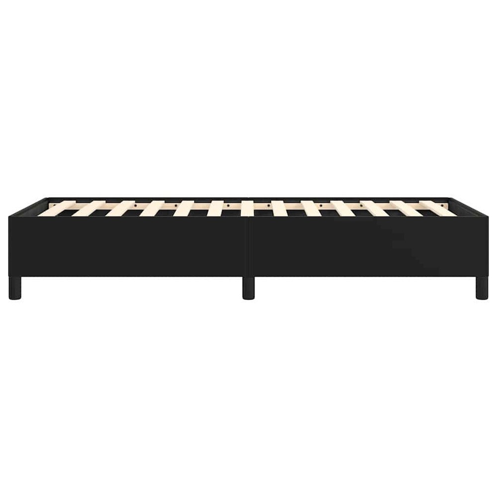 Bed Frame Black Faux leather, plywood, engineered wood Twin XL. Picture 8