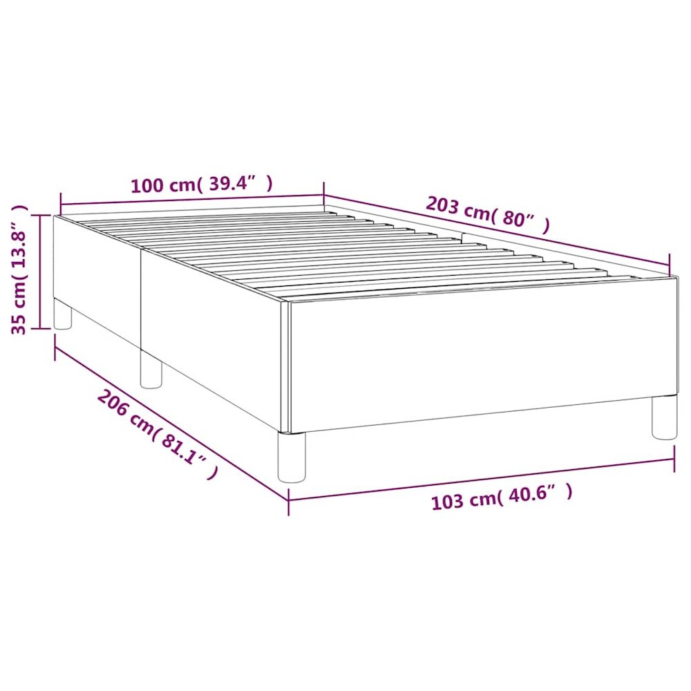 Bed Frame Black Faux leather, plywood, engineered wood Twin XL. Picture 11
