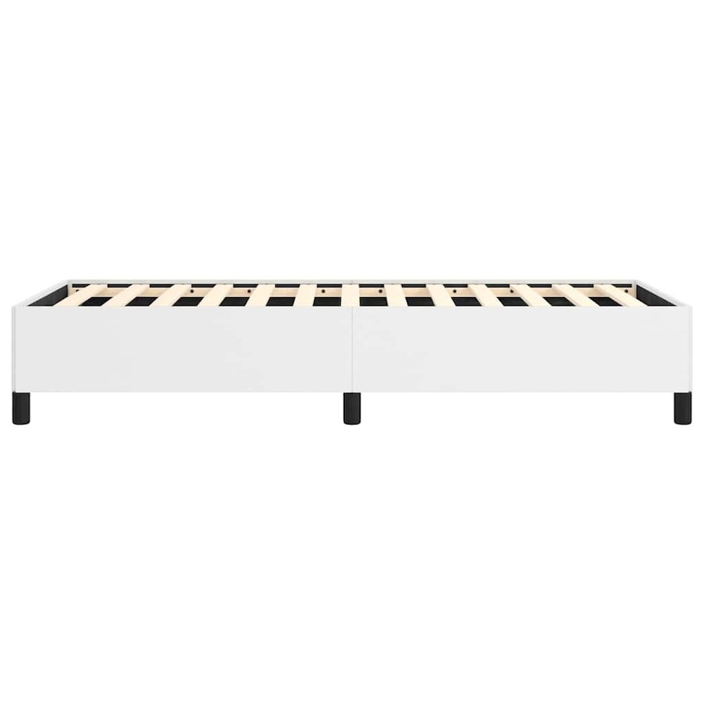 Bed Frame White Faux leather, plywood, engineered wood Twin XL. Picture 8