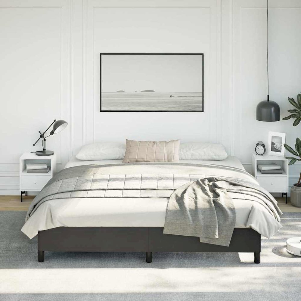 Bed Frame Black 75% polyvinyl chloride, 5% cotton, 20% polyester. Picture 3