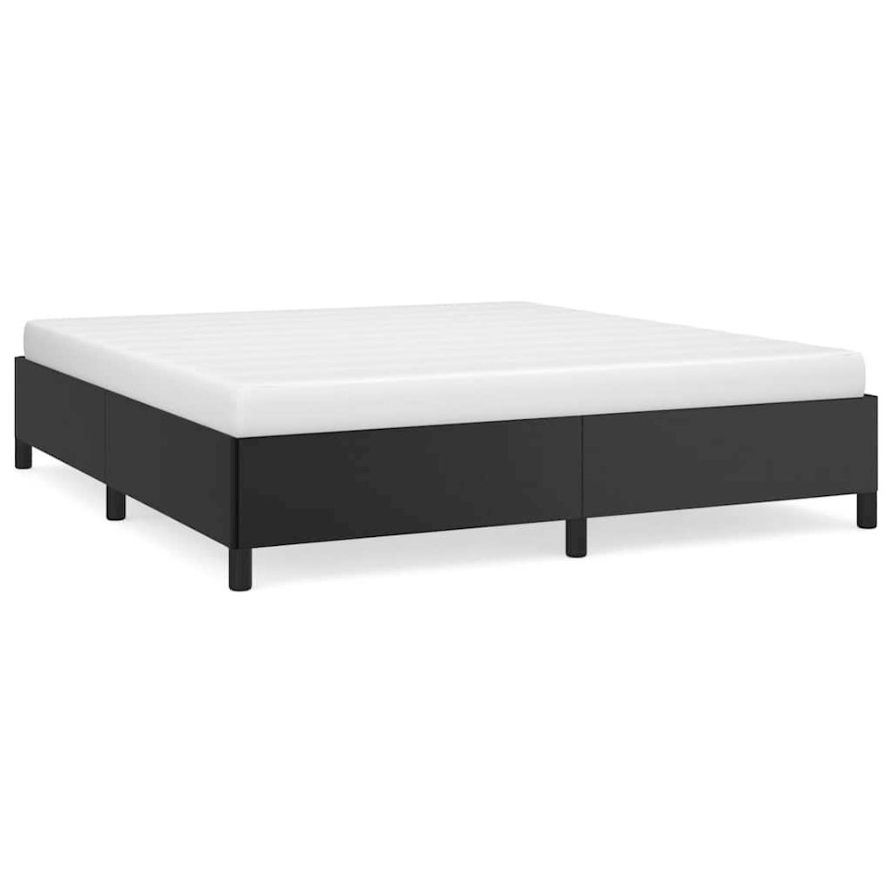 Bed Frame Black Faux leather California King Bed Frame. Picture 1