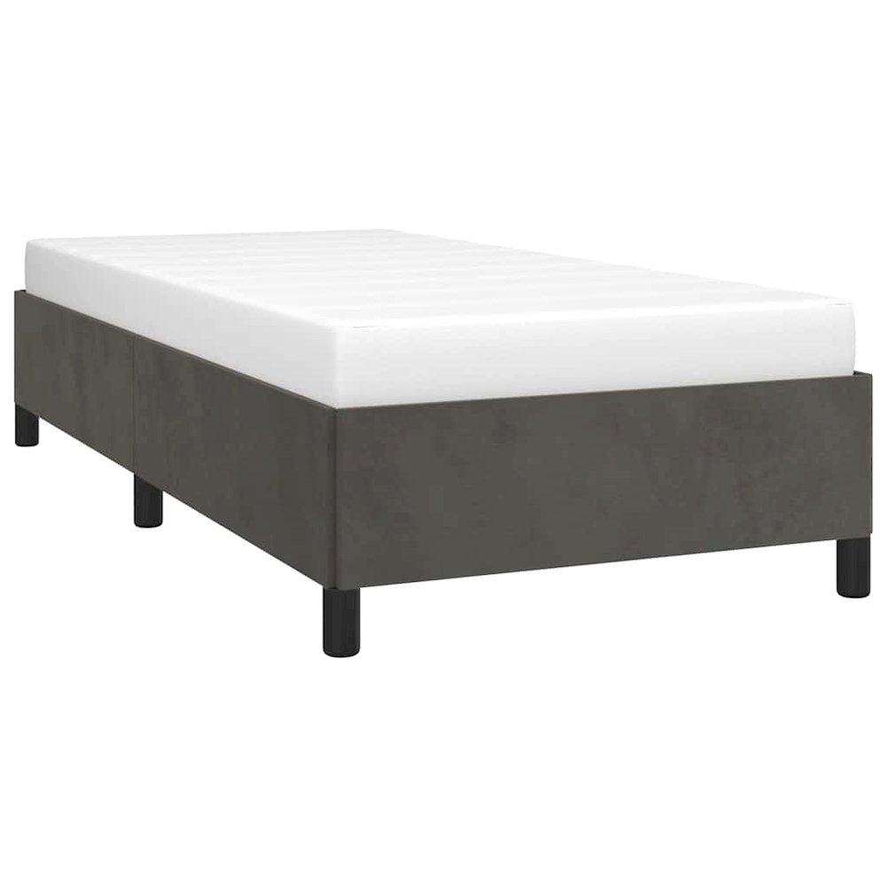 Bed Frame Dark grey Velvet (100% polyester), plywood, engineered wood. Picture 5