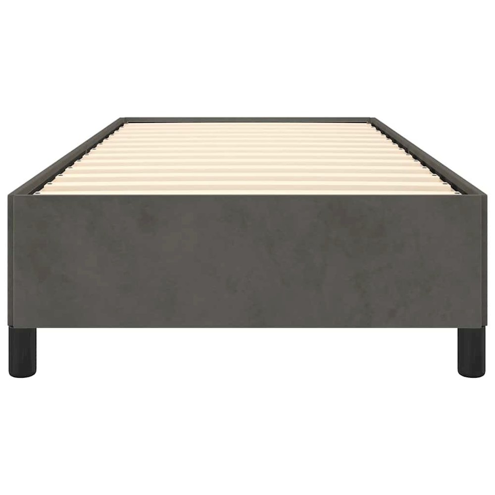 Bed Frame Dark grey Velvet (100% polyester), plywood, engineered wood. Picture 7