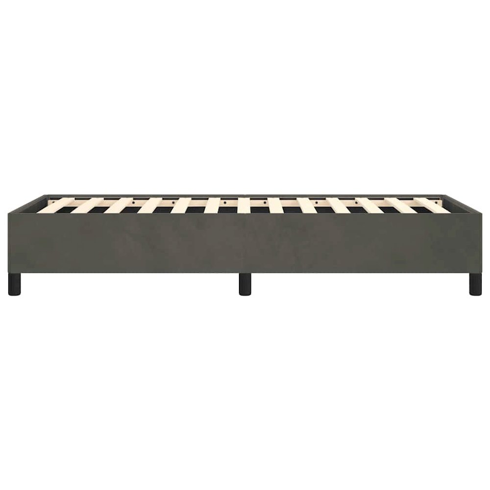 Bed Frame Dark grey Velvet (100% polyester), plywood, engineered wood. Picture 8
