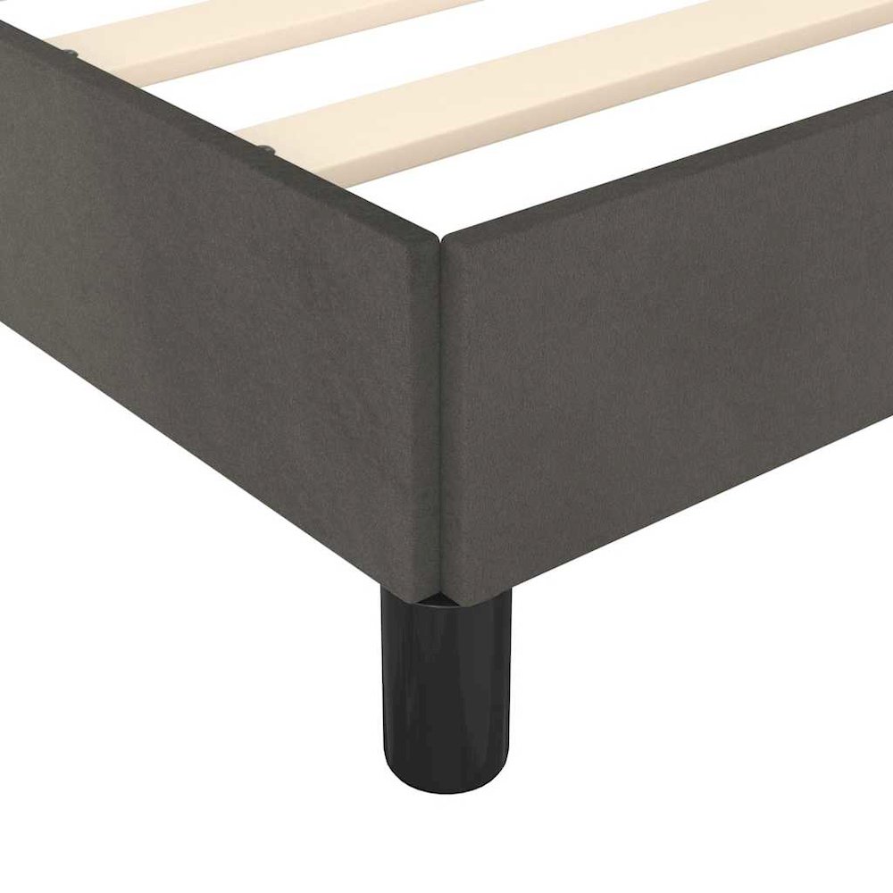 Bed Frame Dark grey Velvet (100% polyester), plywood, engineered wood. Picture 9