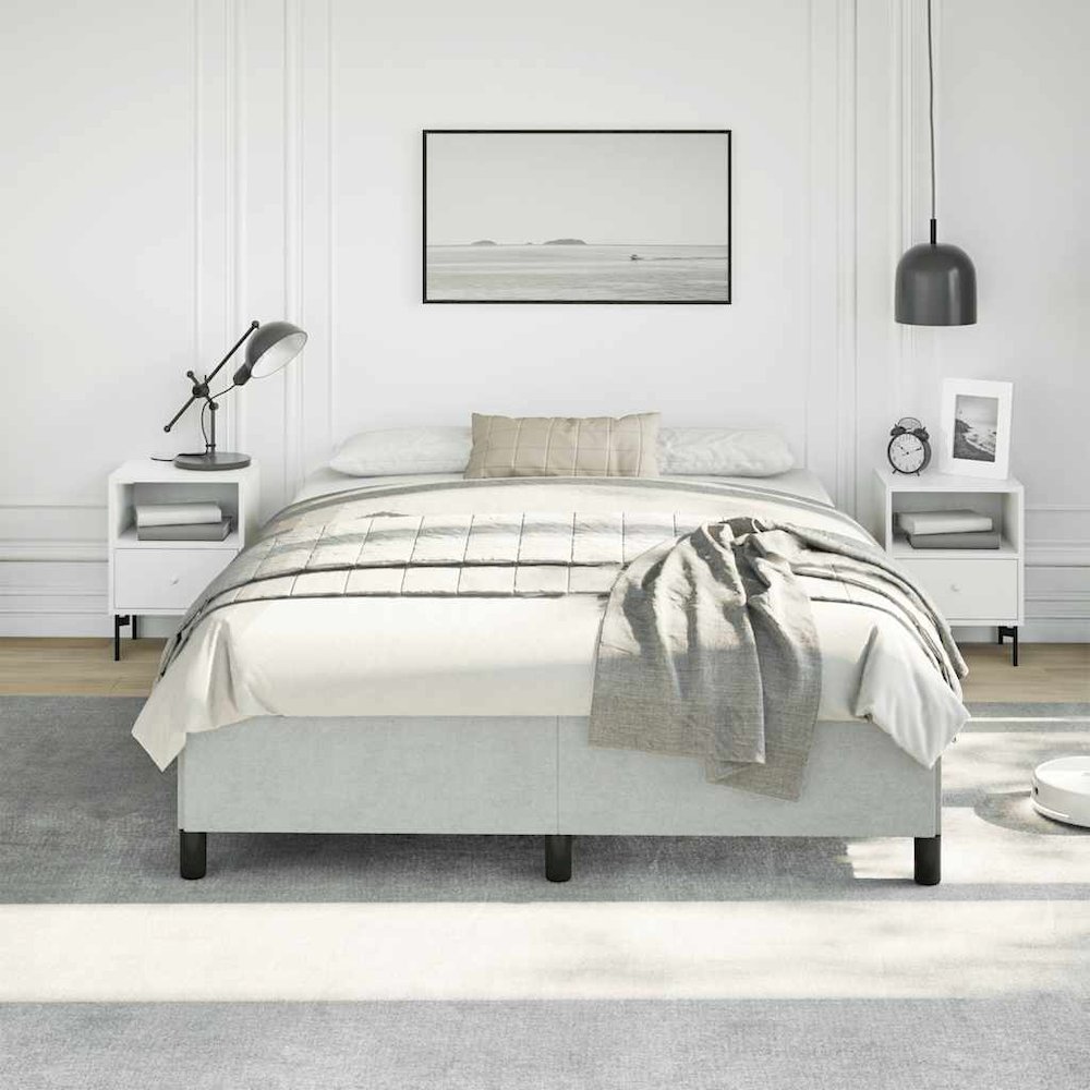 Bed Frame Light Gray. Picture 3